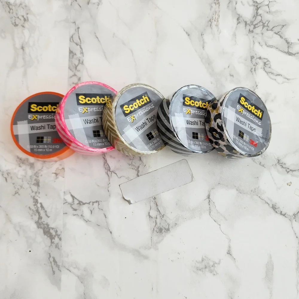 5 Decorative Scotch Washi Tape Set - Multicolor